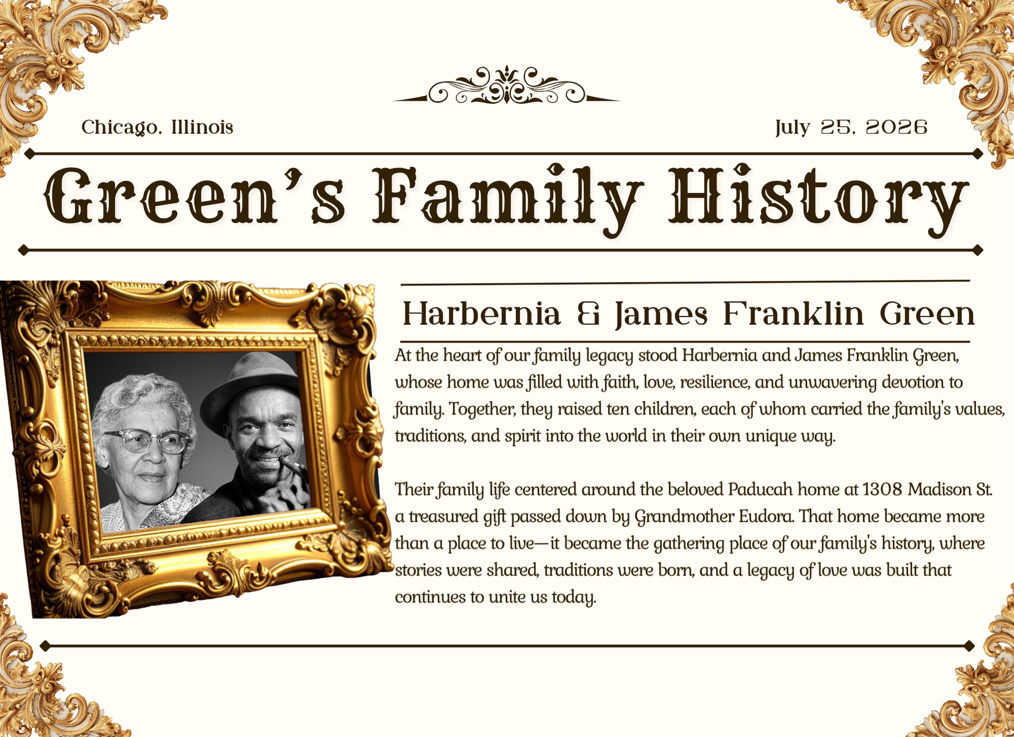 Green's Family History — Harbernia and James Franklin Green