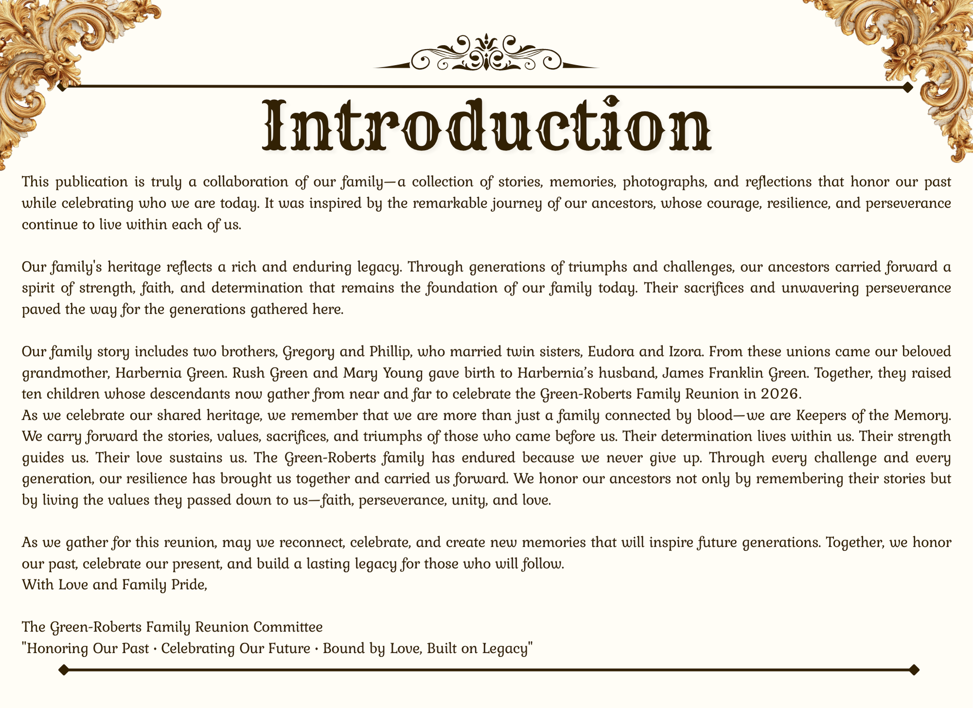 Introduction to the Green-Roberts family history